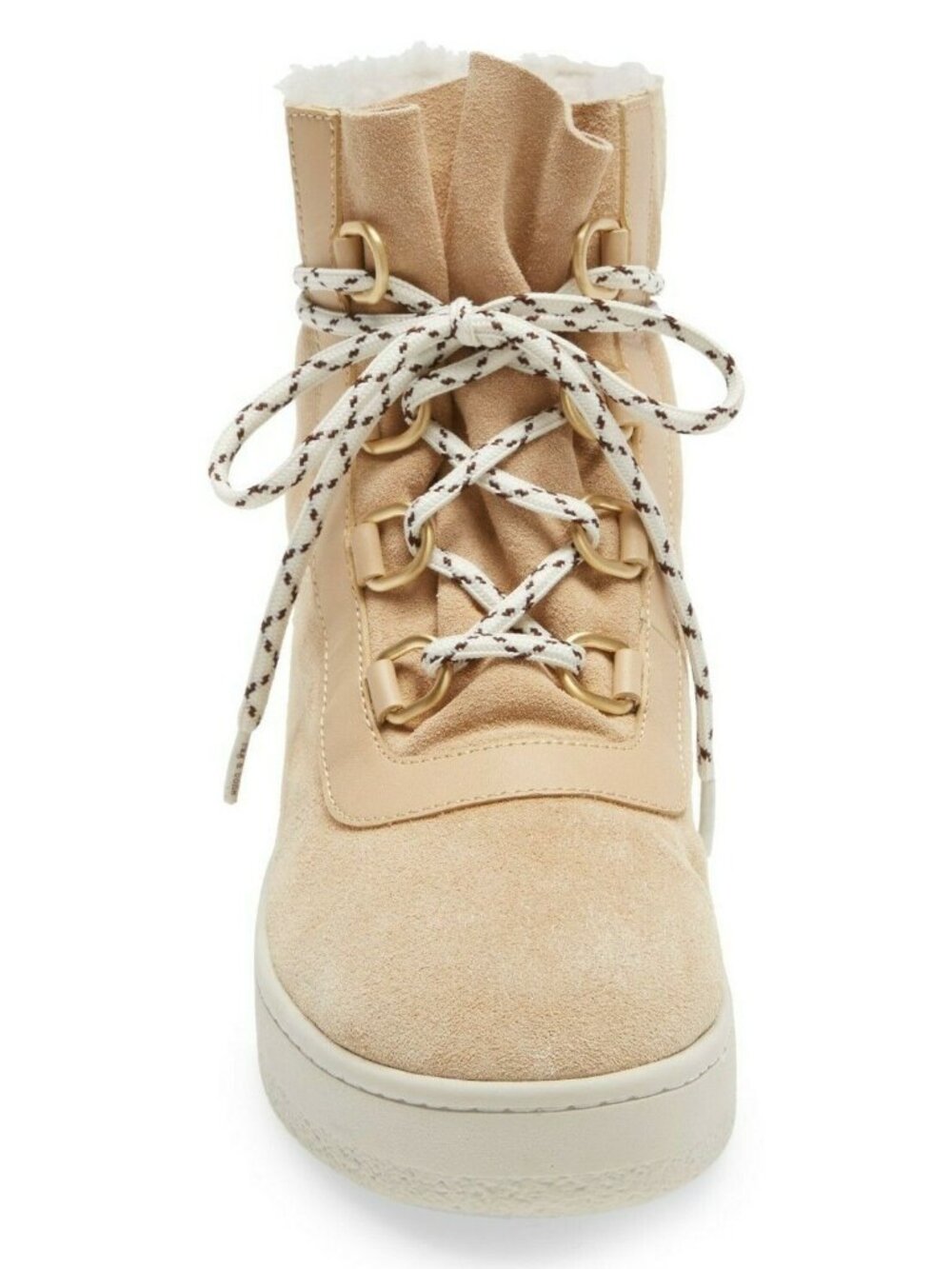 Rag & Bone Oslo Suede & Shearling Lace Up Winter Boots Stone Beige Size 37, US 7 - Picture 3 of 6